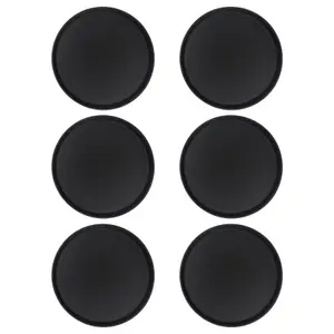 Round Non-Slip Serving Trays - 40.5cm - Black - Pack of 6