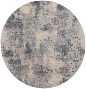 Blue Ivory Luxurious Modern Rustic Textures Rug For Bedroom & Living Room-120cm X 180cm