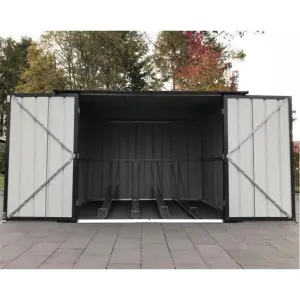 6 x 6 Pent Metal Bike Store / Garden Shed - Anthracite Grey (6ft x 6ft / 6' x 6' / 2.1m x 2.0m)