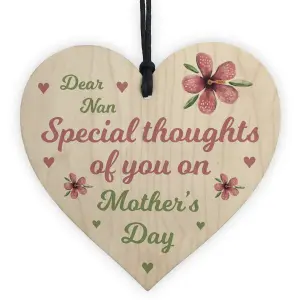 Red Ocean Nan Mothers Day Gift Wooden Heart Plaque Keepsake Mother's Day Gift For Nan