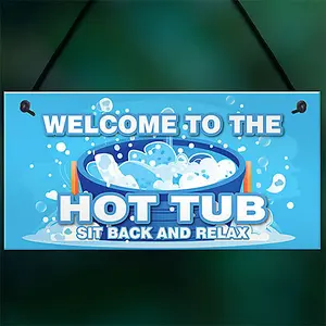 Red Ocean Hot Tub Signs And Plaques For Garden Summerhouse Shed Sit Back And Relax Hanging Wall Sign Hot Tub Accessories