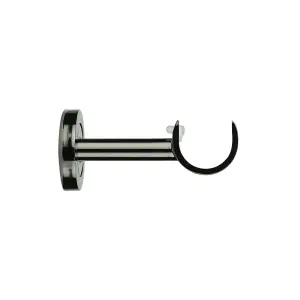 GoodHome Kimlos Black Nickel effect Metal Short Curtain pole bracket (Dia)28mm