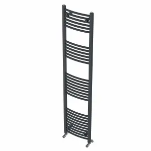 Rinse Modern Bathroom Heated Towel Rail Ladder Radiator 1800x400mm Curved for Bathroom Kitchen Anthracite