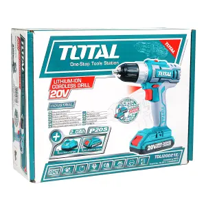 Total Li-Ion 20V Cordless Drill (with Battery & Charger) - TDLI20021E