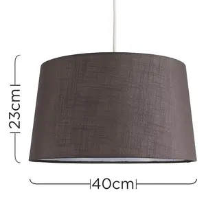 ValueLights Doretta Grey Ceiling Pendant Shade and B22 GLS LED 10W Warm White 3000K Bulb