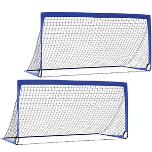 HOMCOM Football Goal Folding Outdoor with All Weather Net 6'x3' Blue