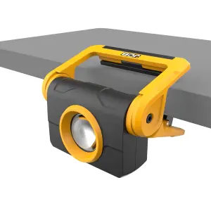 JCB TUFFCLAMP LED Worklight, 1500lm, Rotary Dimming, Adjustable Clamp with Magnets, 20hr Runtime, USB-C, IP65 - JCB-WL-TUFFCLAMP