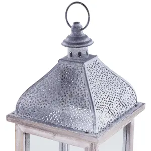 Beliani Traditional Lantern SAMAR Wood White