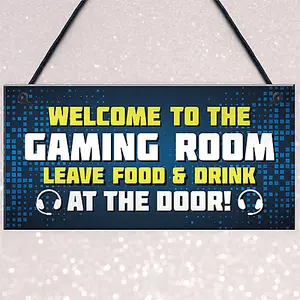 Gaming Sign Funny Gamer Gift Boys Bedroom Man Cave Sign Brother Son Gift