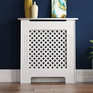 Vida Designs Oxford Small White Radiator Cover