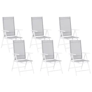 Set of 6 Garden Chairs CATANIA Metal Grey