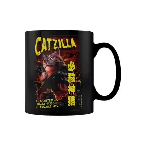 Horror Cats Catzilla Ceramic Mug Black/Red/Yellow (One Size)