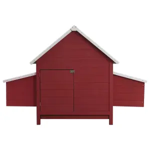 Chicken Coop Red 157x97x110 cm Wood