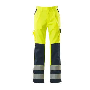 Mascot Safe Compete Olinda Trousers - Hi-Vis Yellow (Hi-Vis Yellow/Navy Blue)  (29.5) (Leg Length - Long)