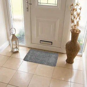 JVL Kensington Machine Washable Barrier Doormat 50x75cm Grey