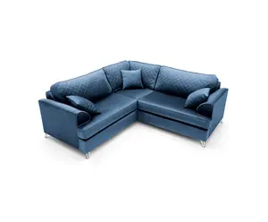 Ferguson Corner Sofa Dark Blue Velvet