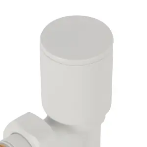 GoodHome Matt white Angled Manual Radiator valve & lockshield (Dia)15mm