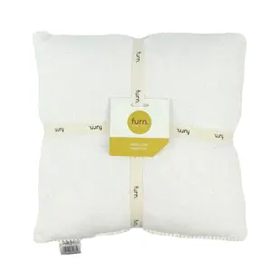 furn. Cream Linen effect Indoor Cushion, (L)40cm x (W)40cm, Pair