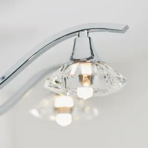 Anson Lighting Rayan Chrome and Clear Crystal 5 Light Semi Flush Ceiling Fitting