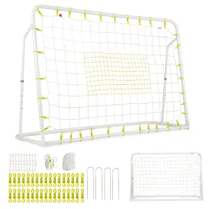 Costway 2-in-1 Kids Football Rebounder & Goal Angle-Adjustable Football Training Net