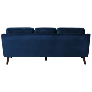 3 Seater Velvet Sofa Blue LOKKA