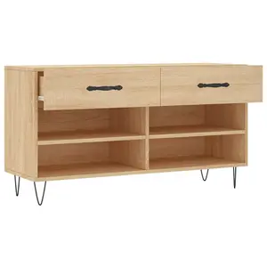 Berkfield Shoe Bench Sonoma Oak 102x35x55 cm Engineered Wood