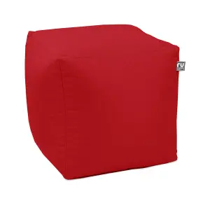 rucomfy Outdoor Water Resistant Cube Beanbag - Red