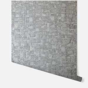 Arthouse Basalt Texture Gunmetal Wallpaper