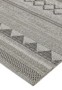 Natural Outdoor Rug, Geometric Striped Stain-Resistant Rug For Patio Deck, 2mm Modern Outdoor Area Rug-120cm X 170cm