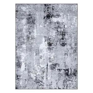 MIRO 51924.812 washing carpet Abstraction anti-slip - light grey 140x190 cm