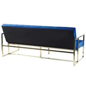 3 Seater Sofa MARSTAL Navy Blue Velvet