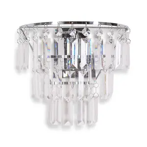 ValueLights Kelsks Chrome and Clear Acrylic Jewel Droplet Wall Light