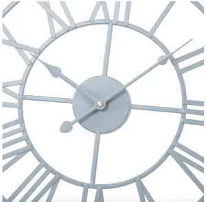 EOS Skeleton Wall Clock with Roman Numerals - Grey / 40cm