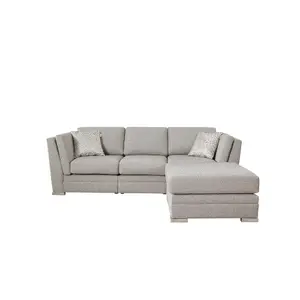 The Great British Sofa Company Charlotte 3 Seater Light Grey Sofa With Footstool