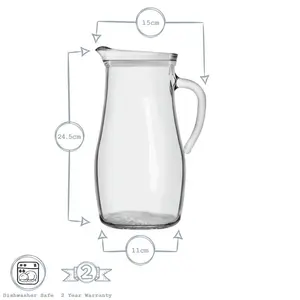 Argon Tableware - Tallo Glass Water Jugs - 1.8 Litre (Set of 6)