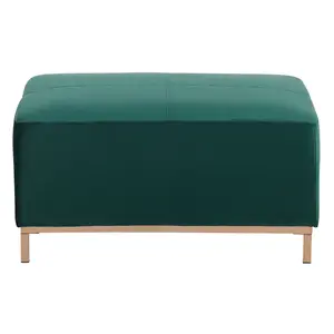 Right-Hand Corner Sofa with Ottoman OSLO Dark Green Velvet Right Hand