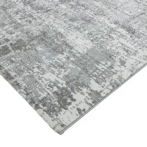 Abstract Silver Modern Easy to Clean Abstract Rug For Dining Room Bedroom And Living Room-80cm X 150cm