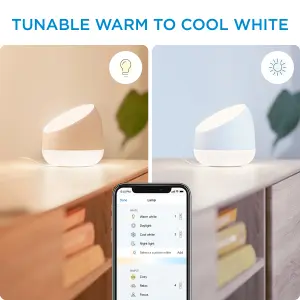 WiZ Squire Colour Portable - UK Plug, Smart Connected WiFi Table Top Light with App Control