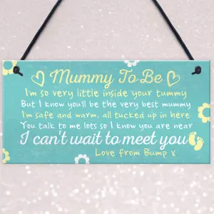 Red Ocean Mummy To Be From Bump Plaques Gift BABY SHOWER Baby Girl Boy Present Keepsake