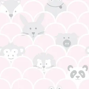 Holden Decor Peek a Boo Pink Children's Smooth Wallpaper