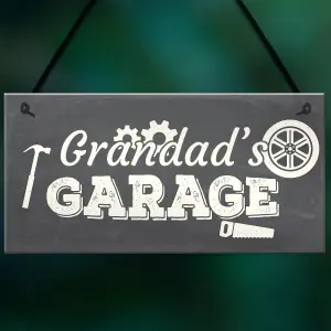 Red Ocean Grandad's Garage Hanging Wall Plaque Novelty Workshop Man Cave Shed Sign Father Gift