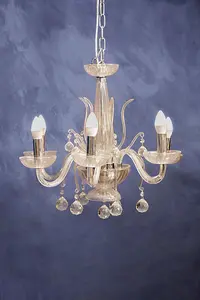 Interiors by Premier Murano 6 Bulb Clear Crystal Chandelier