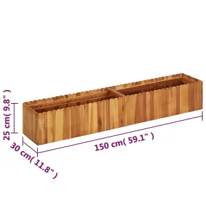 Berkfield Garden Raised Bed 150x30x25 cm Solid Acacia Wood