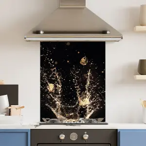 Premium 60cm x 75cm 6mm  Champagne Splash Kitchen Splashback Various Sizes Toughened - 60 cm