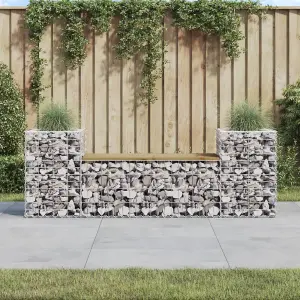 Berkfield Garden Bench Gabion Design 183x41x60.5 cm Impregnated Wood Pine