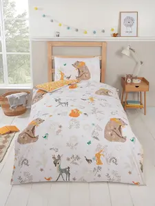 Woodland Friends Single Duvet Cover and Pillowcase Set