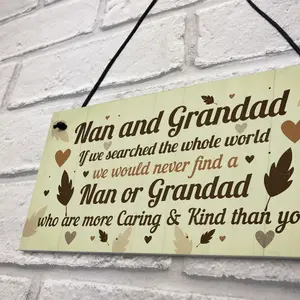 Red Ocean Gifts For Nan And Grandad Birthday Christmas Hanging Plaque Grandparent Gift Keepsake