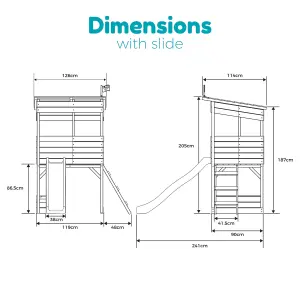 TP Toys 7x8 ft Tree top Timber Tower slide playhouse - Assembly required