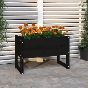 Berkfield Planter Black 78x40x52 cm Solid Wood Pine