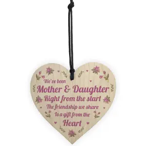 Red Ocean Gift For Mother And Daughter Wooden Heart Sign Love Gift For Mum or Daughter